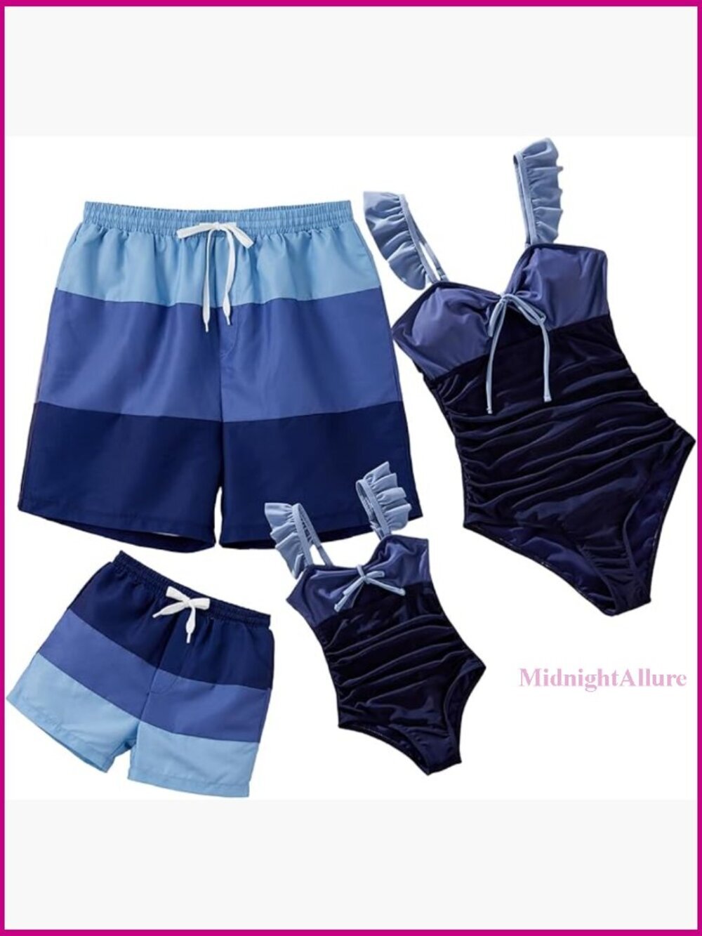 Mommy and Me One Piece Colorblock Bathing Suit Swimwear